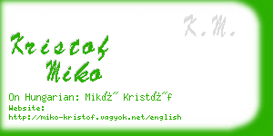 kristof miko business card