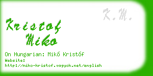kristof miko business card